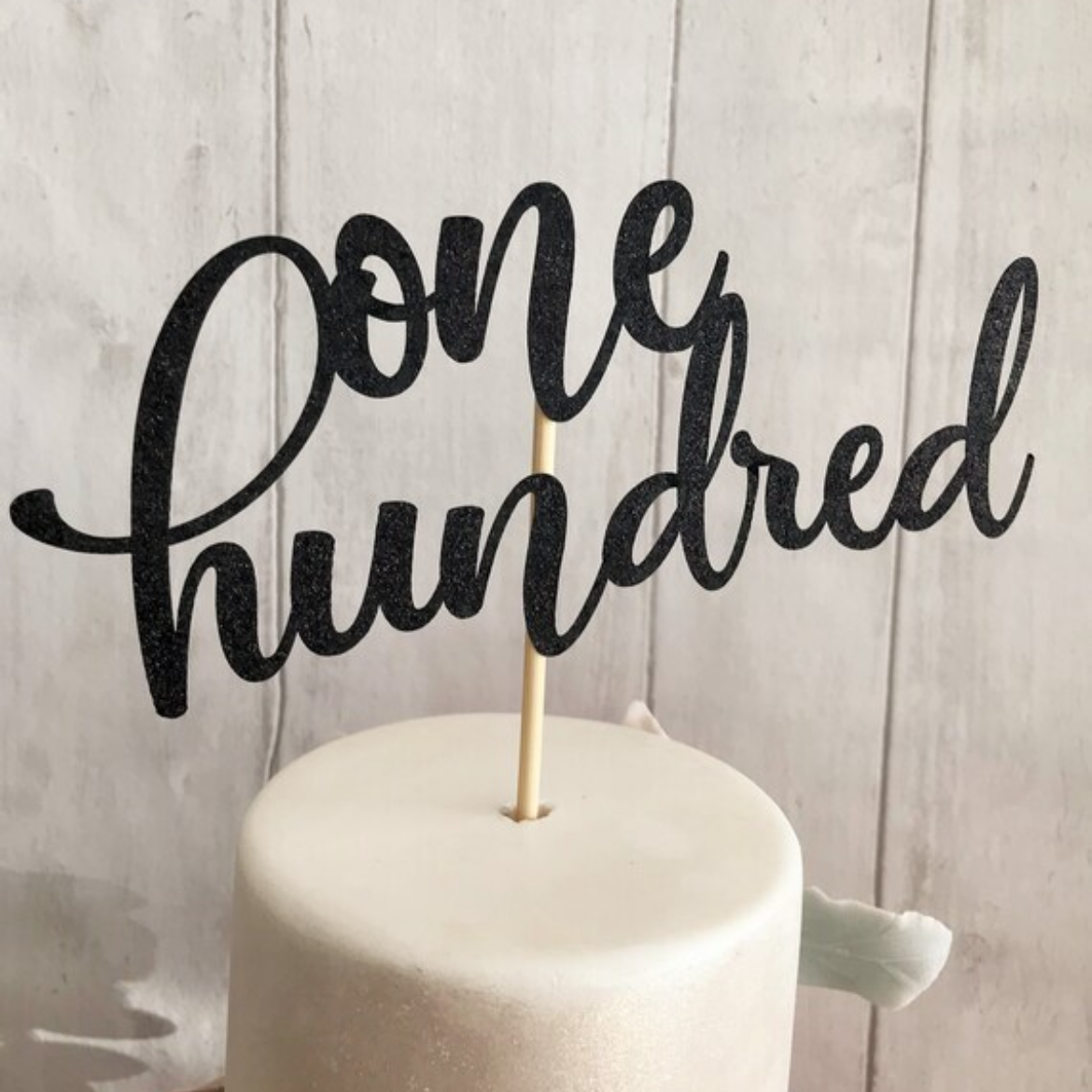 One Hundred Glitter Card Topper