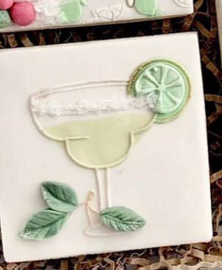 Margarita Cocktail Embosser and Matching Cookie Cutter Set.