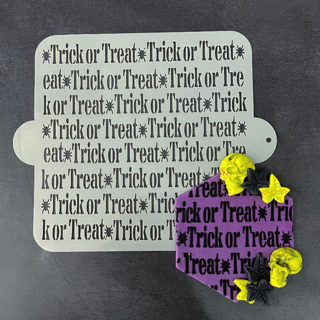 Trick or Treat Word Halloween Stencil.