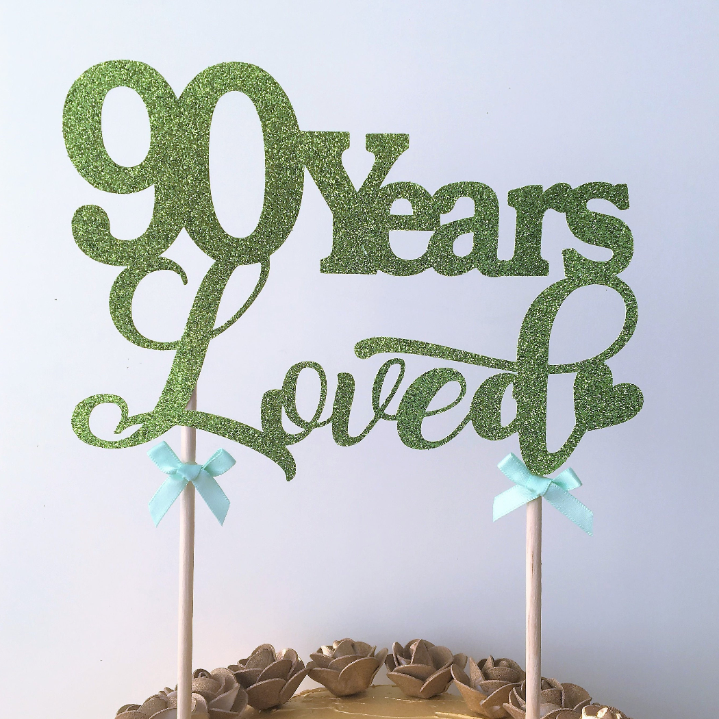 Years Loved Glitter Card Topper