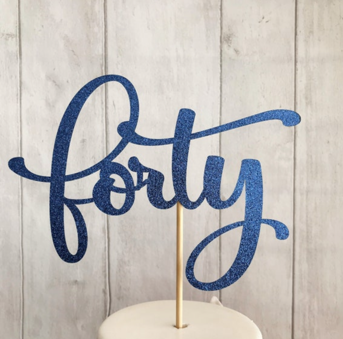 Forty Glitter Card Topper