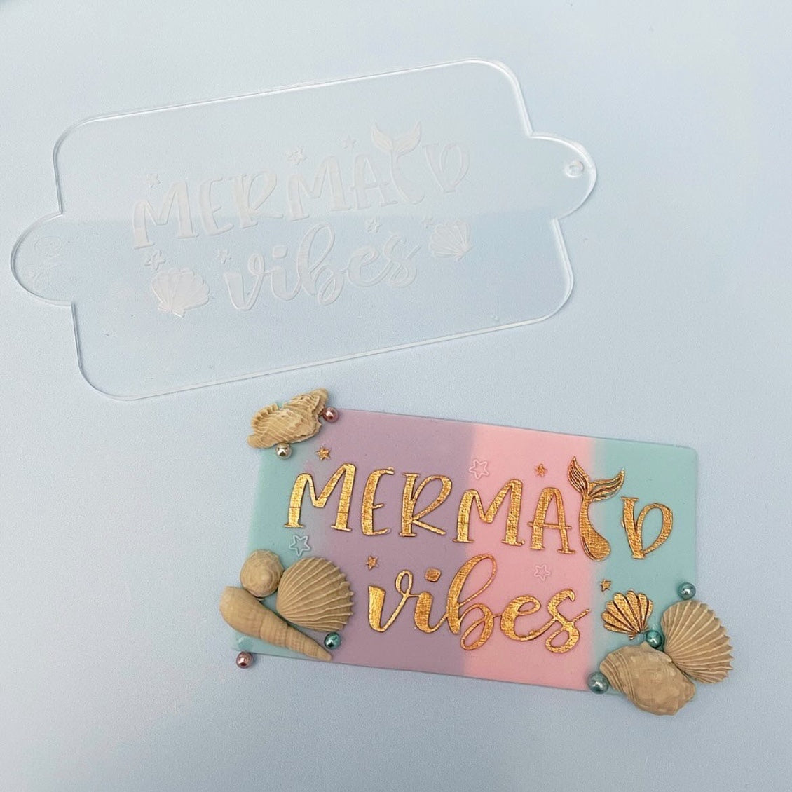 Mermaid Vibes Embosser and Cookie Cutter Set.