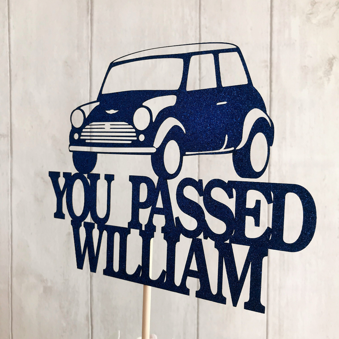 You Passed Mini Car Glitter Topper