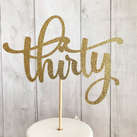 Thirty Glitter Card Topper