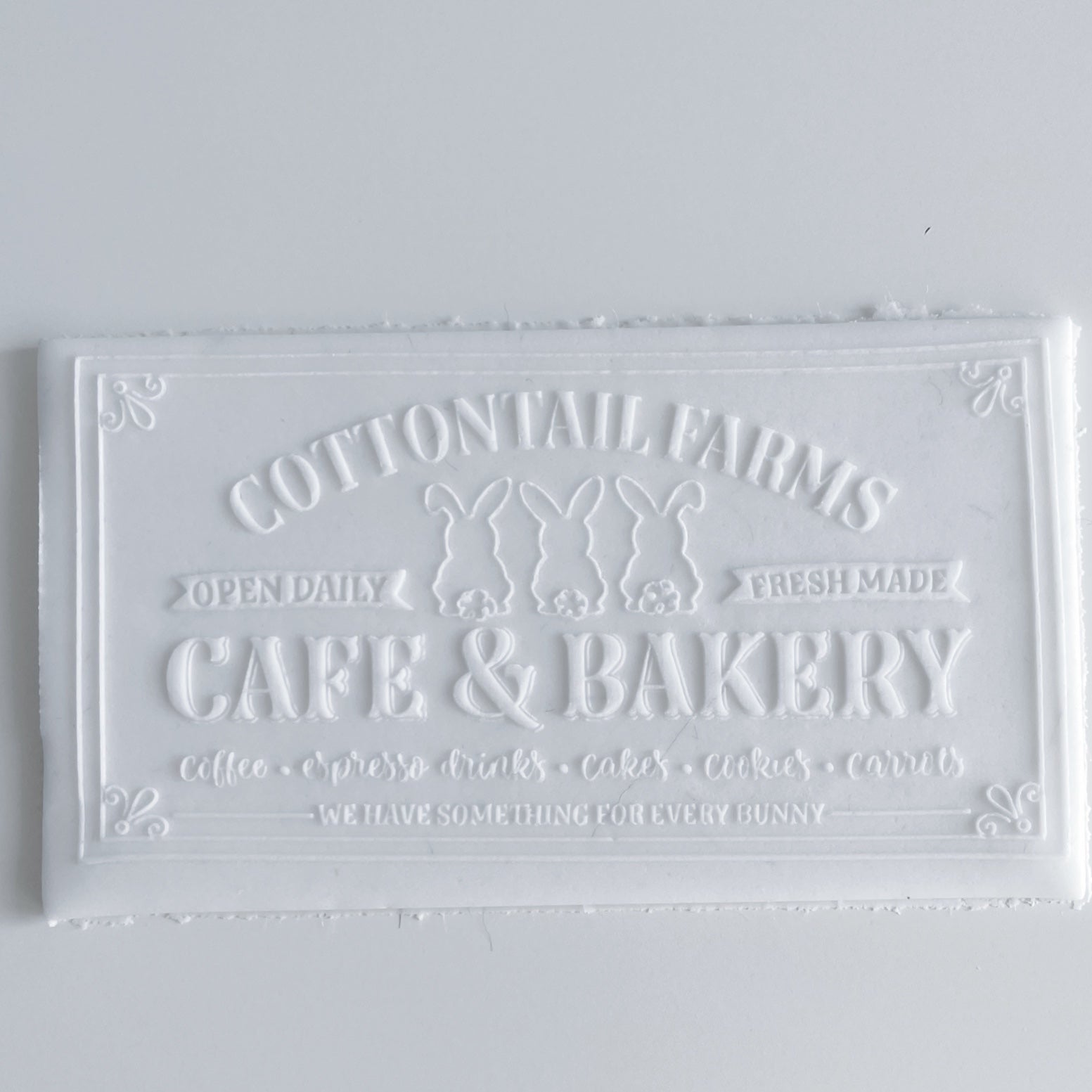 Cottontail Farms Cafe and Bakery Embosser and Cookie Cutter Set.