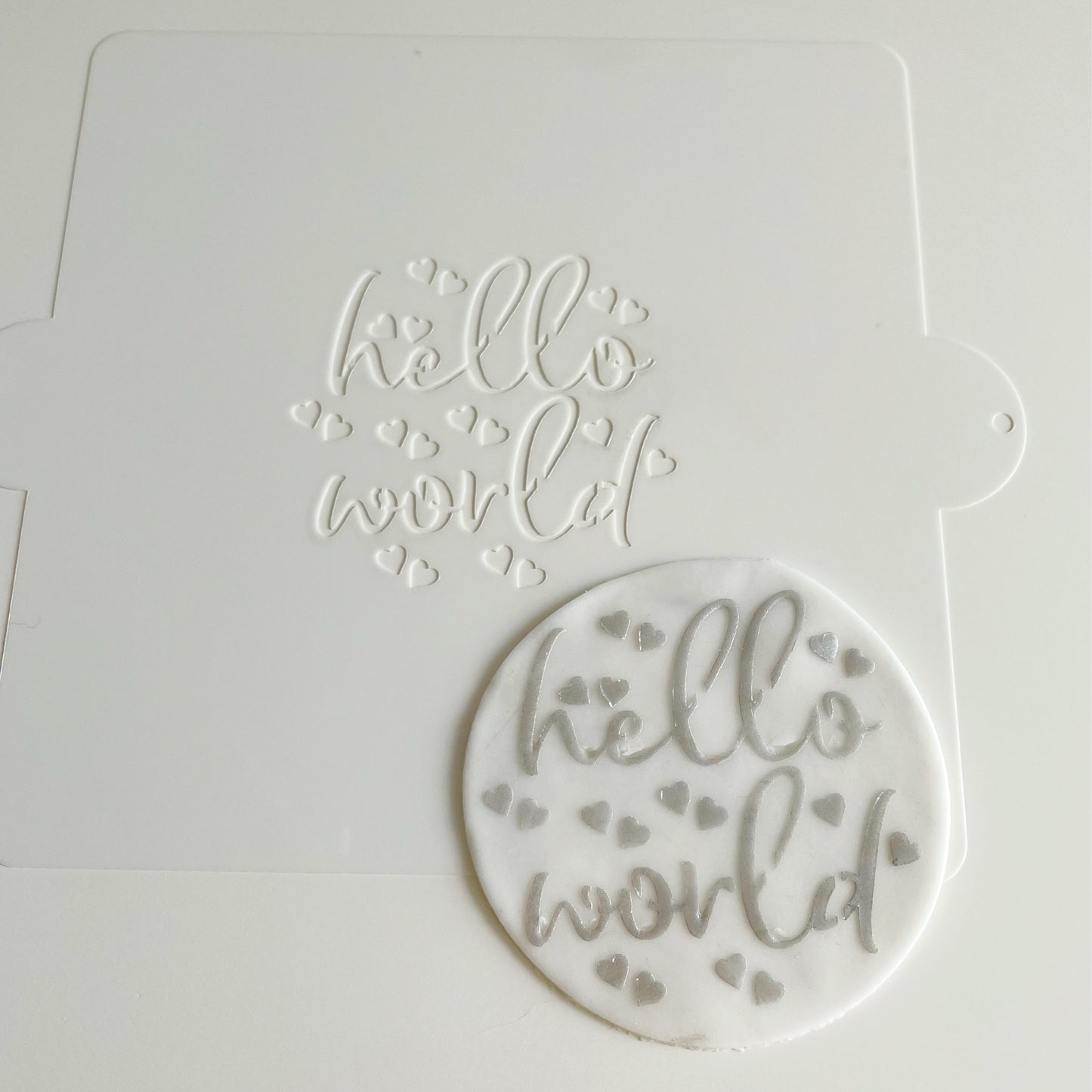 Hello World Cookie Stencil.